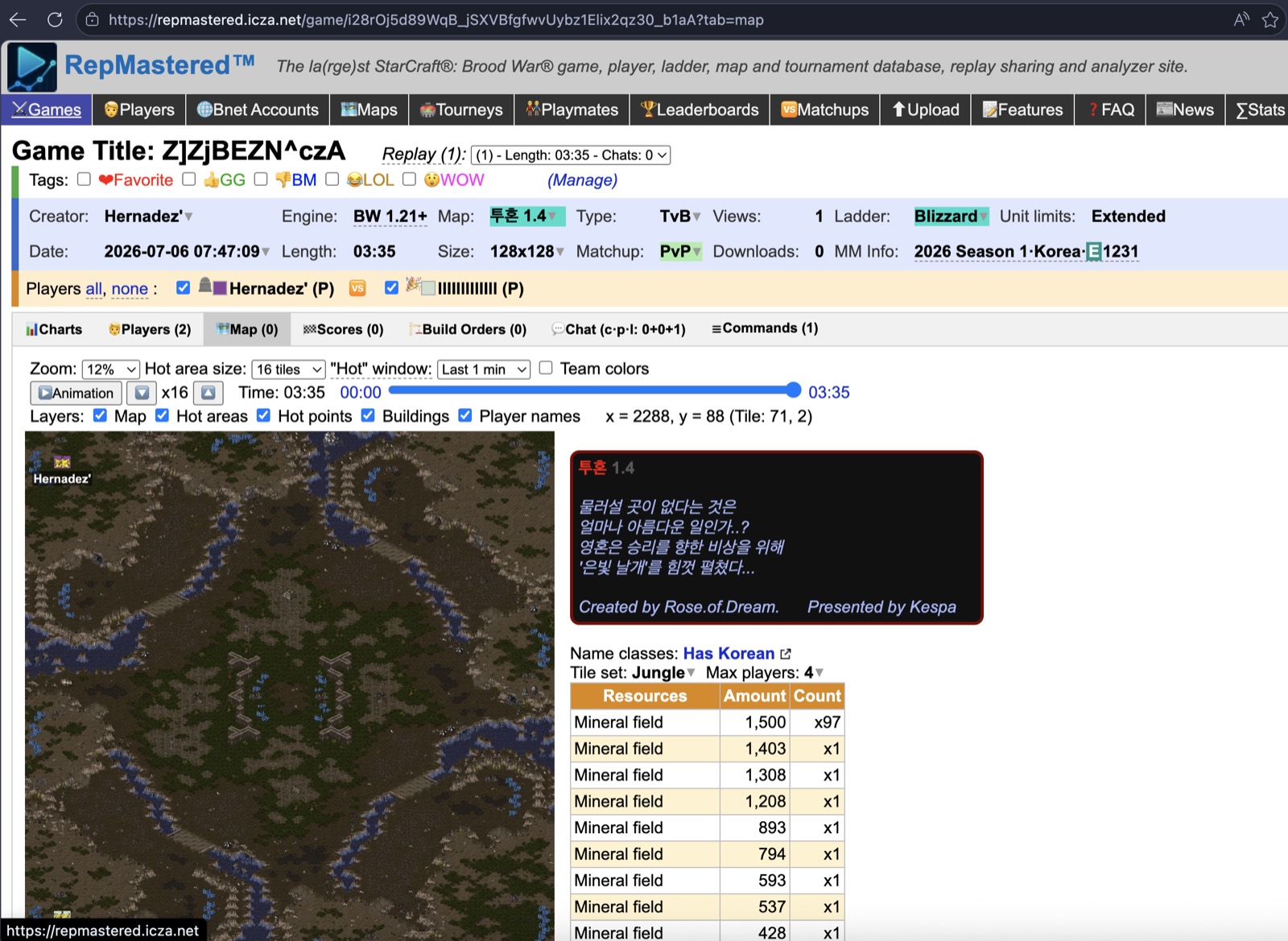 RepMastered&rsquo;s in-browser game page with its animated map view